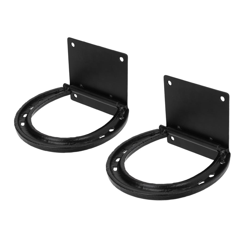 2 Pack Horse Tie  S   Steel Black Coated Horseshoe Ties Down for Horses Stall Stable Supplies