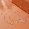 18K Gold Plated Stainless Steel Name Necklace with Butterfly Pendant