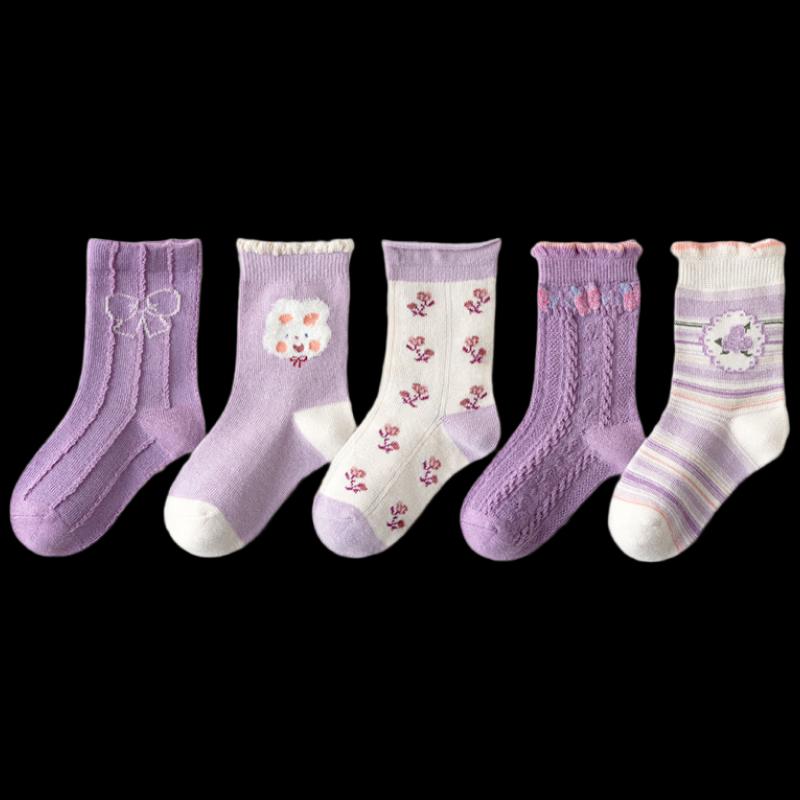 Minliu Kids' Cotton Mid-Calf Cartoon Socks
