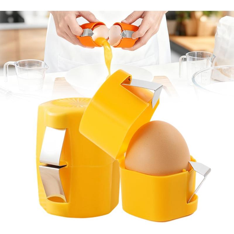 

2026 New stainless steel egg opener, Raw egg shell separator, Upgraded egg slicer 1pc жовтий