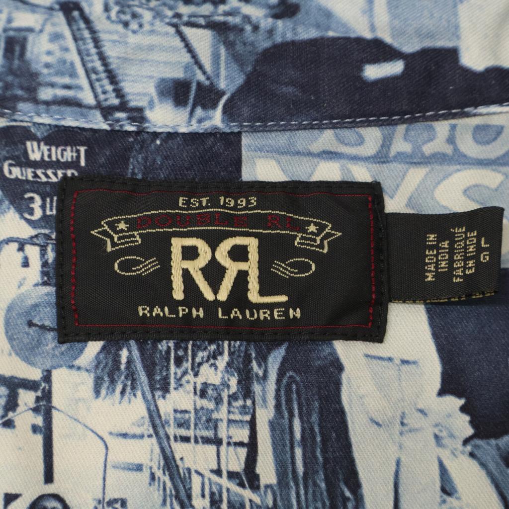 RRL AARONS CAMP SHIRTS JACKET Camp Shirt Jacket Jacket L blueUsed