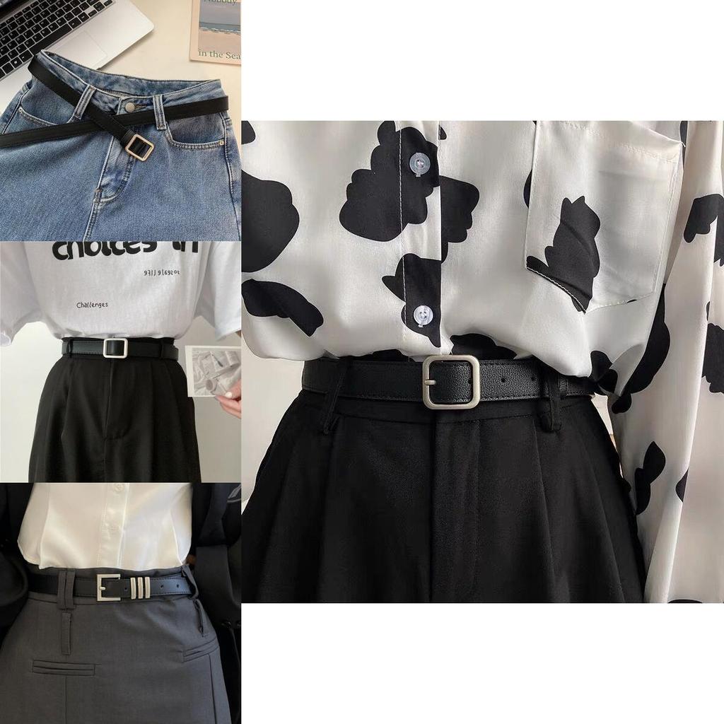 Vintage Black Women's Belt Effortless Fashionable Simple Pu Material For Stylish Outfits