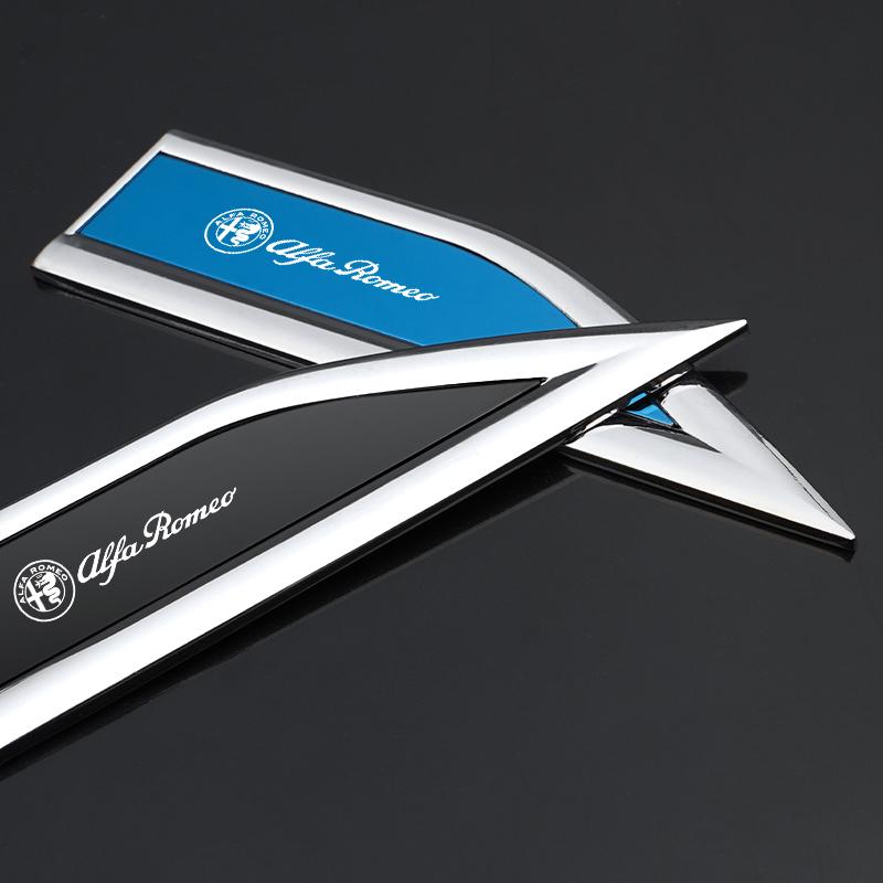 2026 Hot Alfa Romeo 3D Metal Car Leaf Board Side Sticker Auto door Label Body Decorative Blade Decals For Alfa Romeo 4C 159 166