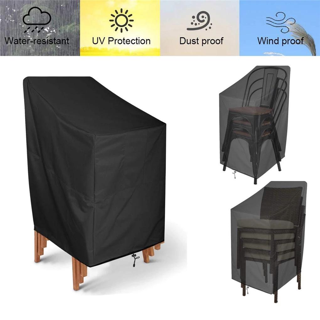 Stacking Outdoor Chair Cover Waterproof, 210D Rain Snow Dust Wind-Proof, Anti-UV, Outdoor Garden Yard Chair Cover