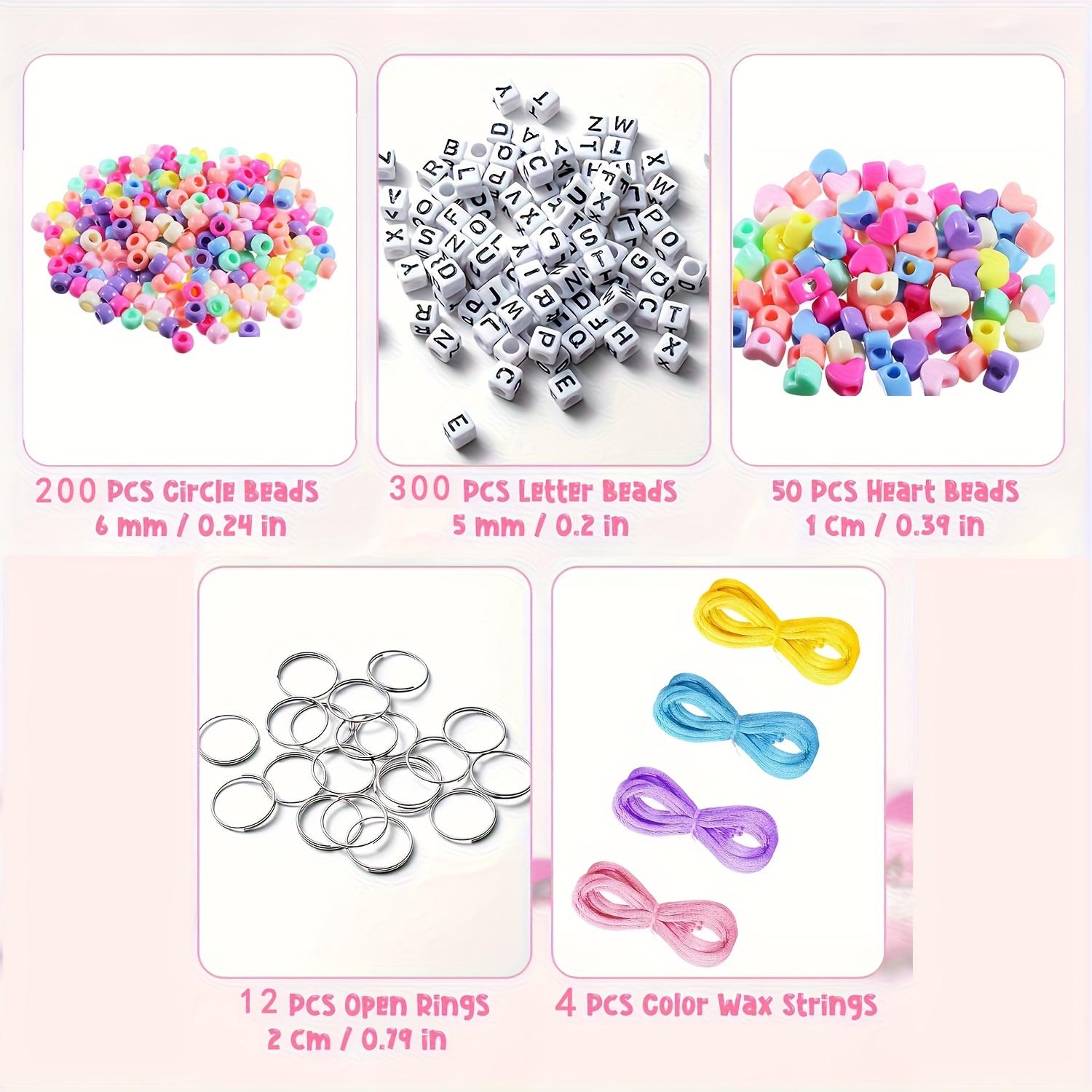 

Набор для изготовления брелоков своими руками (566 шт.) - Регулируемые бусины в форме букв и сердечек - Прозрачные материалы для изготовления бусин для вечеринки по случаю дня рождения, маленькие подарки-брелоки 1set