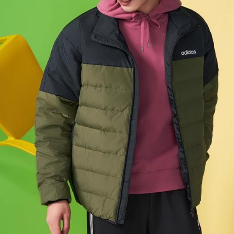 adidas Neo Alphabet Logo Duck Down Sports Jacket Men Jackets Dark-Olive-Green H45233