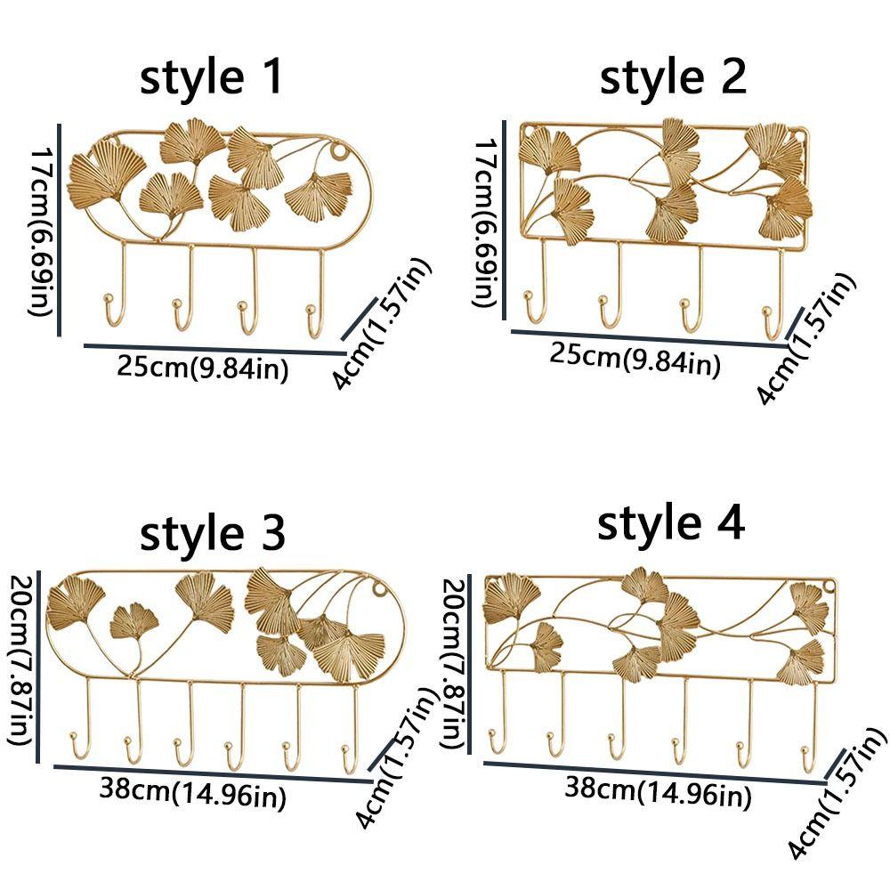 Golden Metal Coat Hooks Iron Art Coat Hanger Multipurpose Key Holder  Living Room