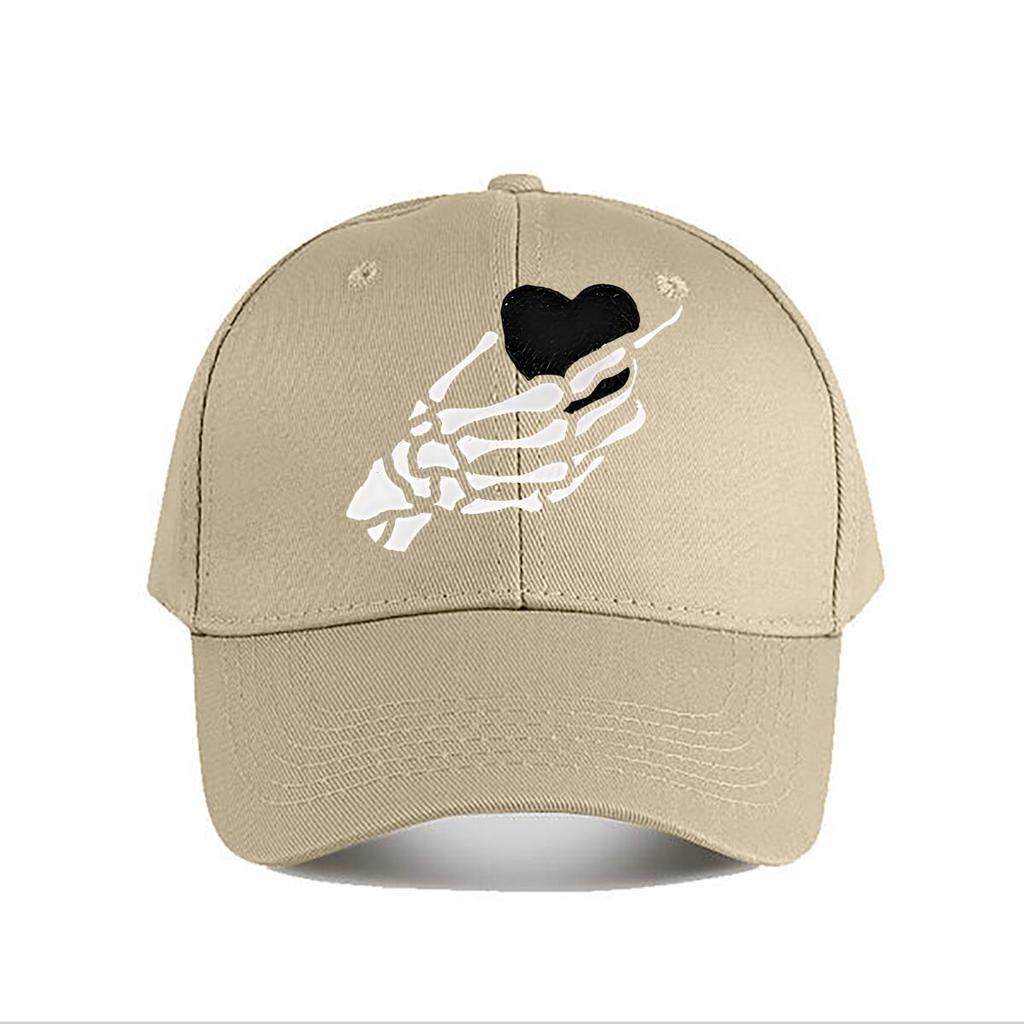 Metal Skeleton Hand Heart Wall Decor Baseball Cap Fashion Unisex Sunhat Womens Outdoor Sports Snapback Cap