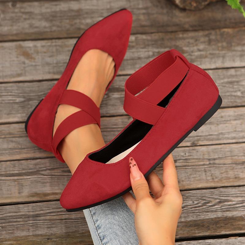 Fashion Black New Style Women's Flat Fashion Lightweight Shoes Women's Elegant Ballet Shoes Soft Outdoor Casual Women's Shoes Size 36-43