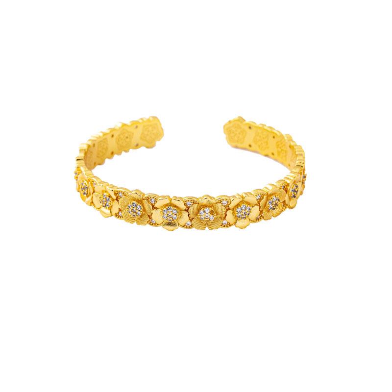 Simple, light, luxurious and high-end flowery open bracelet jewelry bracelet