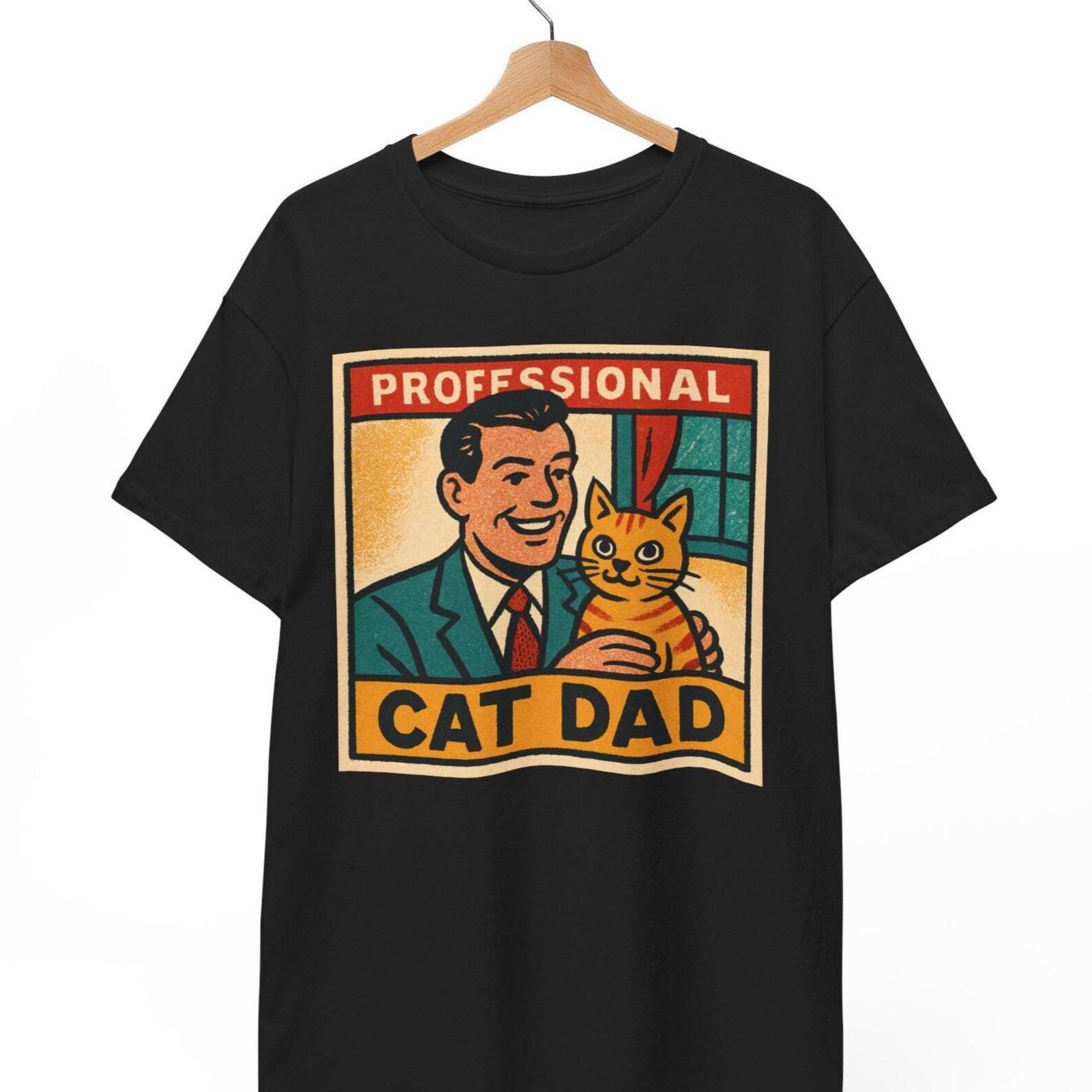 Professional Cat Dad T-Shirt: Retro Comic Graphic Tee 3XL
