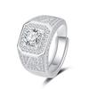 Zirconia High-End Men's Classic Ring with High-Simulation Diamonds and Micro-Set Full Diamond Design