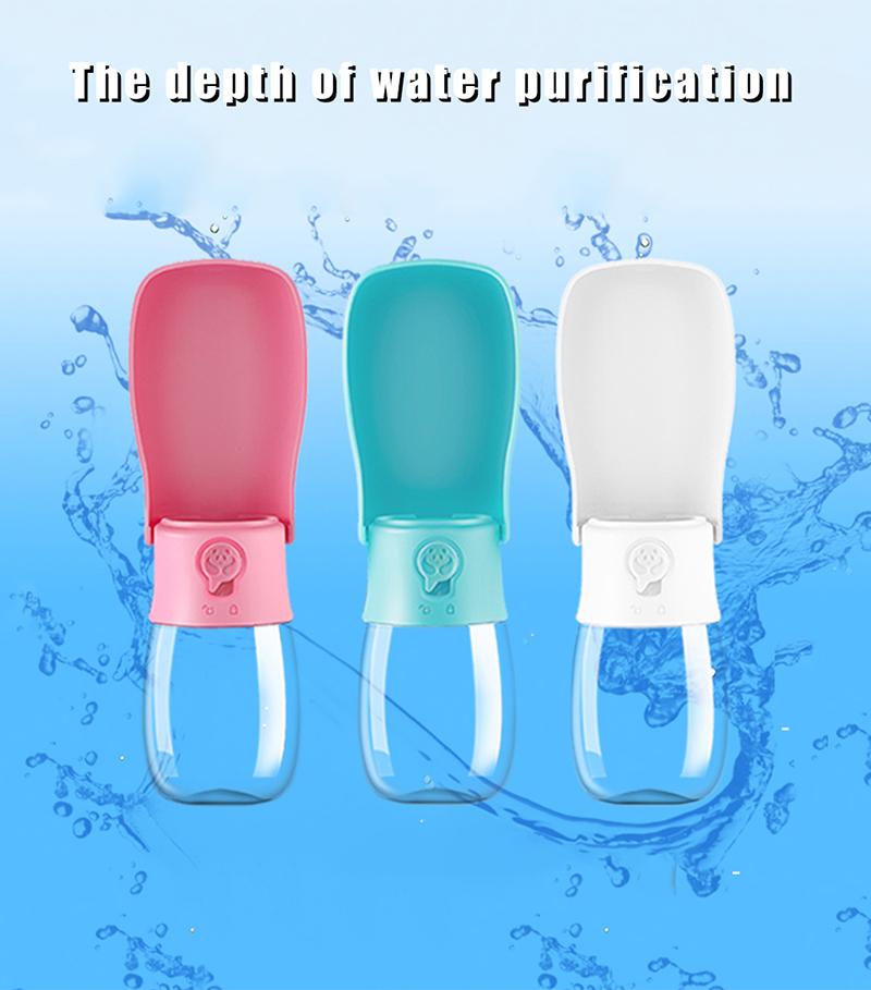 Originální design 300 ml přenosná láhev na vodu pro mazlíčky, psy, na procházky, krmítko pro psy, skládací láhev, dávkovač vody