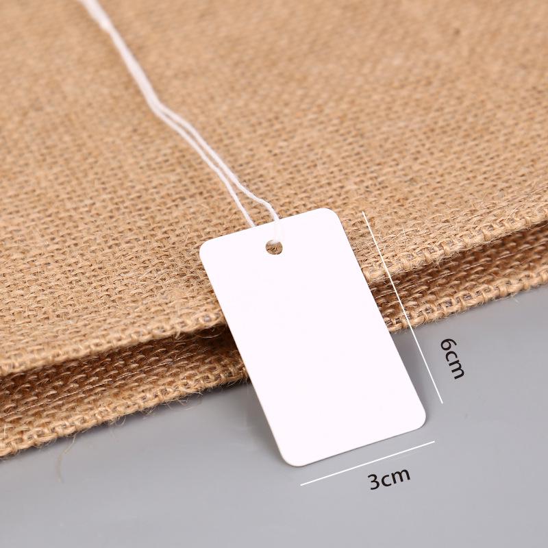In-Stock Blank Cardboard Jewelry Tags with Elastic Rope for Clothing Accessories