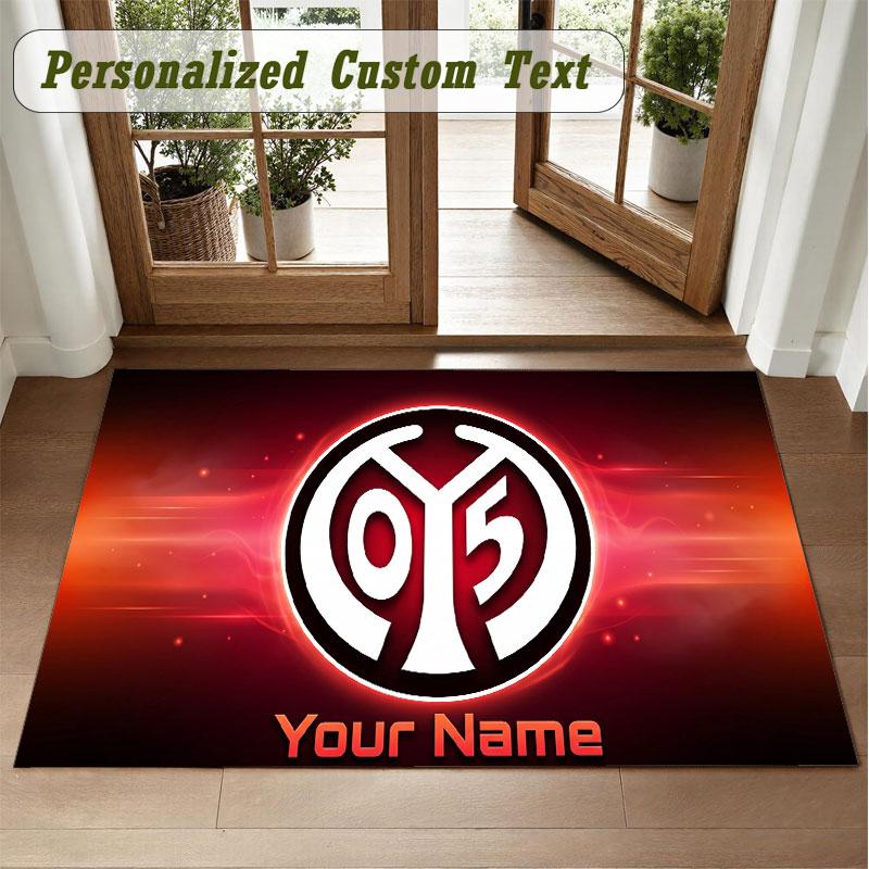 Crystal Velvet Square Rug Custom NameMainz 05 Pattern Non Slip Home Floor Decor Rug