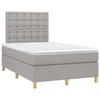 Maison Exclusive - Bed Slatted Base and Light Grey Mattress 120x190 Cm Fabric