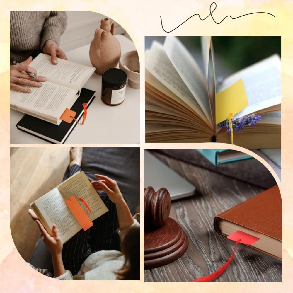 100Pcs 10Colors Bookmarks Cardstock Blank Bookmarks To Decorate Rectangle Kraft Paper Card Decor for DIY Craft Projects, No Tassels