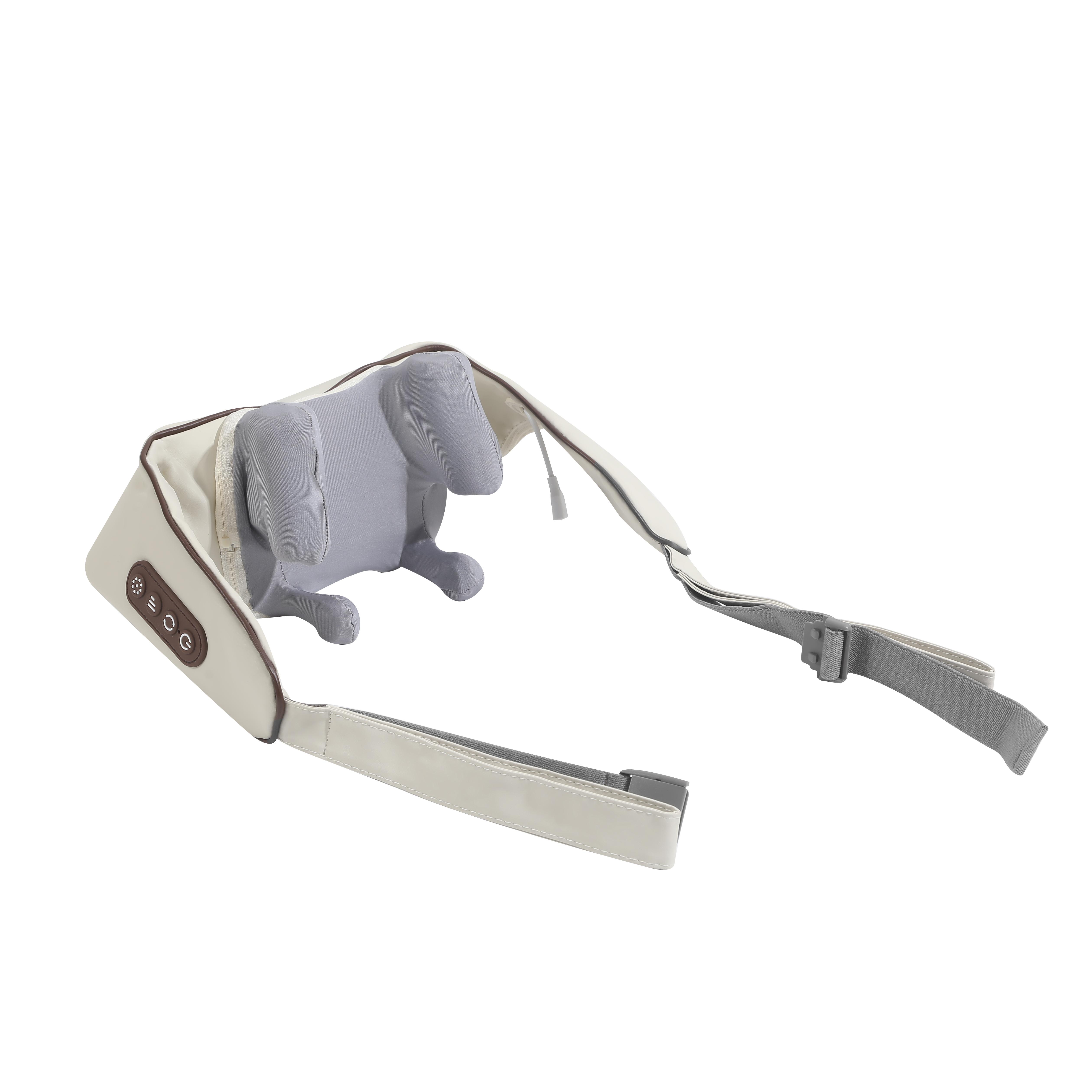 

Массажер для шеи с шалью, 3D-массаж и горячий компресс для расслабления всего тела, 3-скоростной регулируемый разминающий эффект и удобный дизайн бежевый