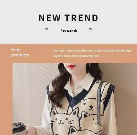 2023 Neuer Koreanischer V-Ausschnitt Strick Damenpullover: Herbst/Winter Lockerer Oberbekleidungstrend