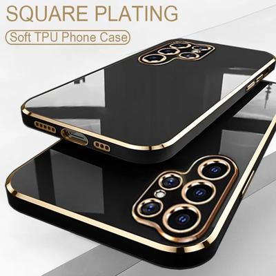 Luxus 6D Vergoldung Fall für Samsung Galaxy S23 S22 S21 S20 Ultra Plus FE A54 A34 A14 A24 A53 A52 a33 A23 A13 A32 5G A51 A31 A21S A22 M32 Abdeckung