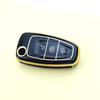 Gold Edge Auto Car Shell Fob Folding Key Case Cover Holder For Ford C-Max S-Max Focus 2 3 MK3 ST RS Ecosport Kuga Escape Fiesta Mondeo