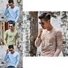 Premium Fashion Men's Muscle Long Sleeve Shirt V-neck Casual Slim Fit Tee For All Occasions