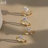Effie Queen S925 Silver 14k Gold 1/2/3/4CT Heart Cut Zirconia Ring Romantic Jewelry for Women, Men Couple Valentine's Gift LZR40