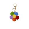 Rainbow Knitted Flower Keychain: Cute Friend Gift
