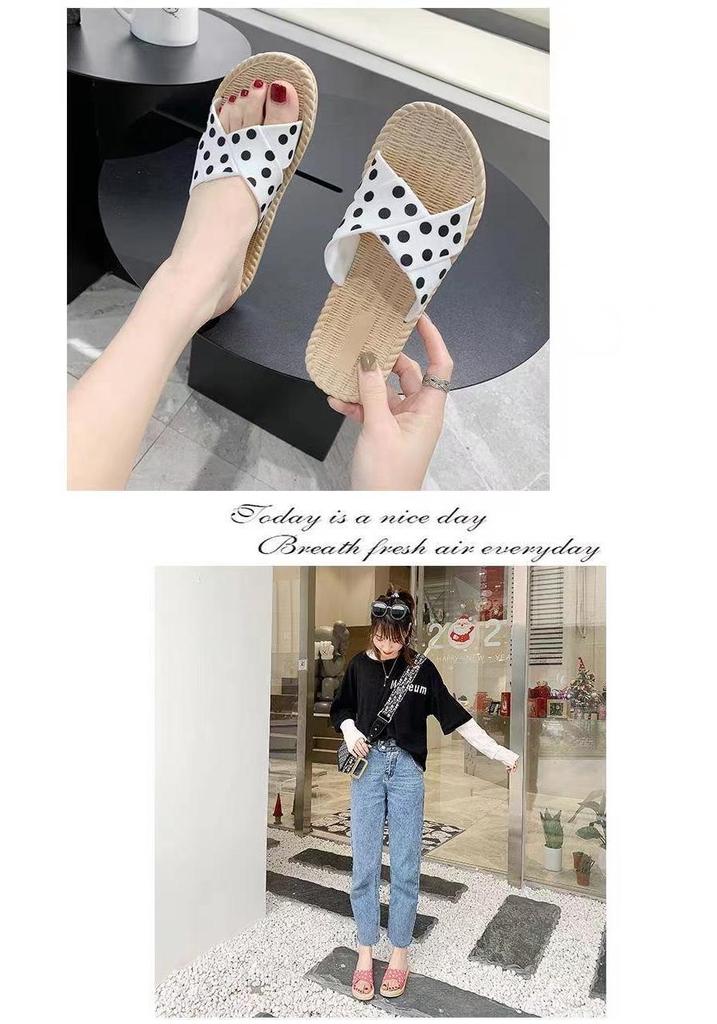 Polka Dot Women's Non-Slip Summer Flip-Flops: 2026 Trendy, Versatile, Wear-Resistant Beach Flats