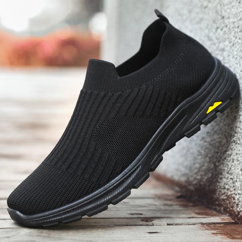 Summer casual one-pedal men's shoes socks walking elderly shoes non-slip walking shoes
