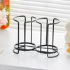Metal Cup Rack Large Capacity Single Layer Cup Storage Shelf Hollow Out Design Double Layer Kitchen Paper Cup Holder