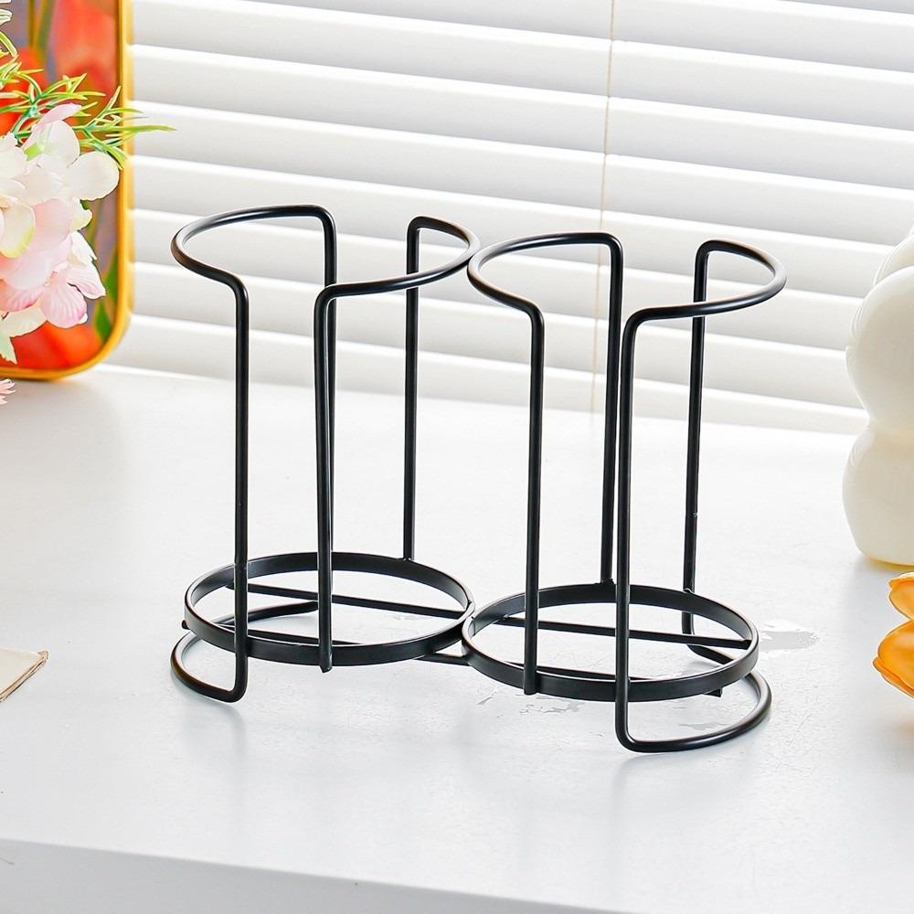 Metal Cup Rack Large Capacity Single Layer Cup Storage Shelf Hollow Out Design Double Layer Kitchen Paper Cup Holder
