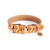 Soft Leather Pet Collar and Leash Set Luxury Snakeskin Pattern Dog Collar Traction Rope Outdoor Adjustable Walking Pet Leash