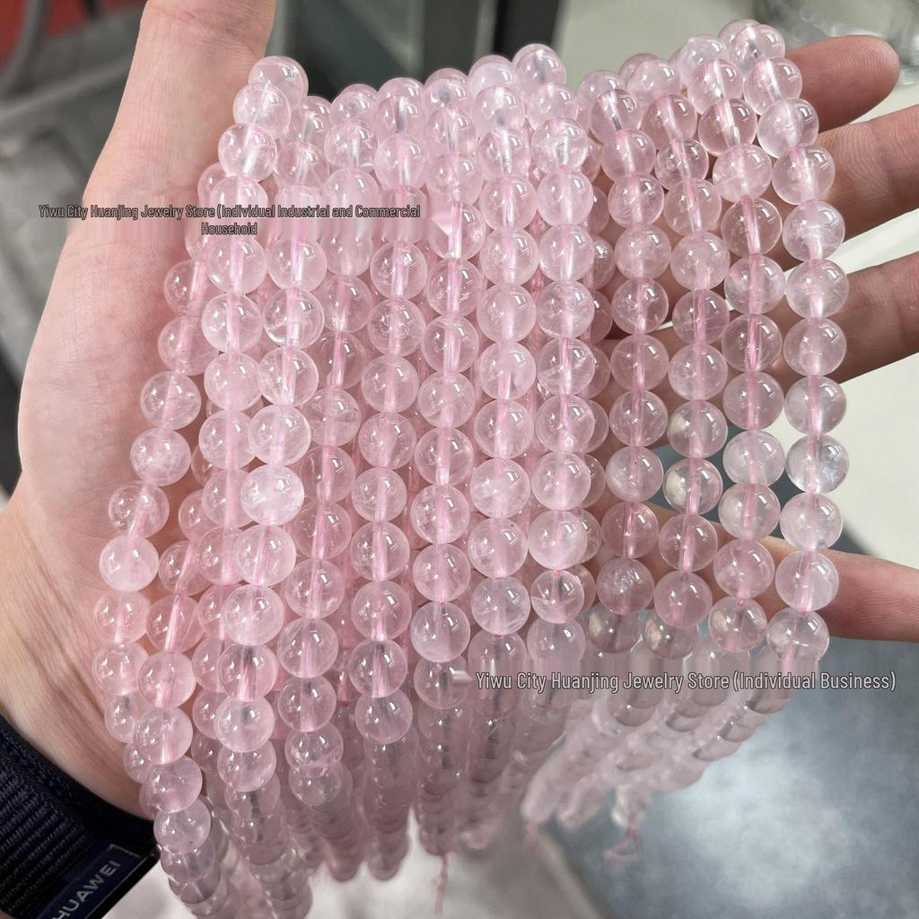 Natural Pink Moss Crystal Round Beads for DIY Bracelets and Necklaces