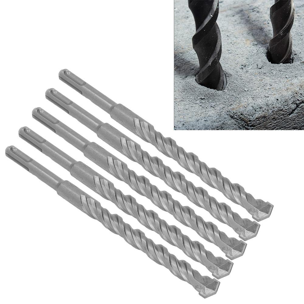 5pcs Carbide Tip Carbide Tipped Masonry Bits 2 Flute Spiral SDS Plus Hammer Bits For Concrete