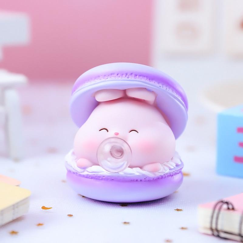 2Pcs Macaron Burger Blows Bubbles Office Stress Relief Ornaments Creative Cartoon Pinch Toys Children'S Decompression Toys Gifts