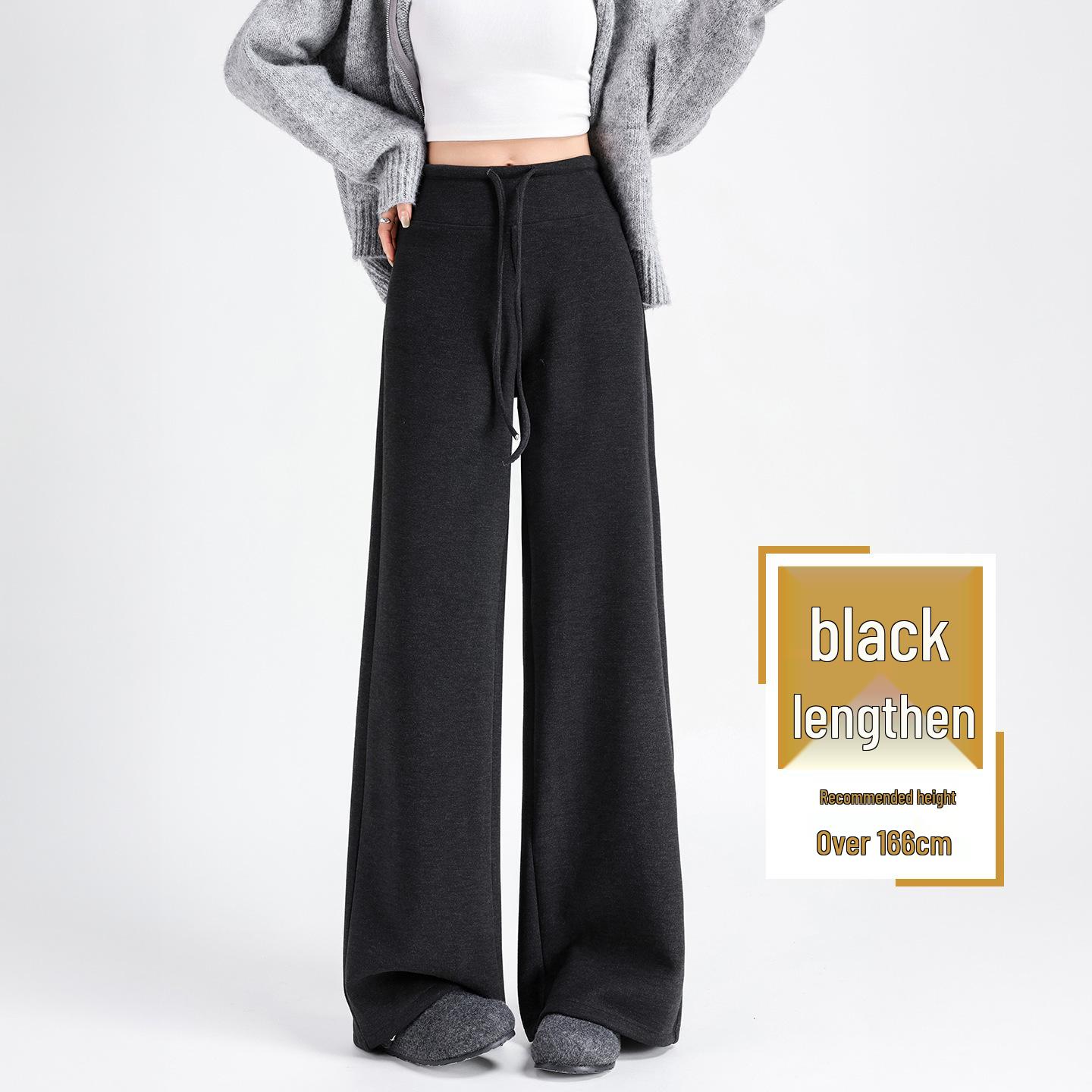 

Women s Spring 2026 White Wide-Leg Glutinous Rice Pants - Petite Size, Plus Velvet, High-End Feel, Soft Drape. XL