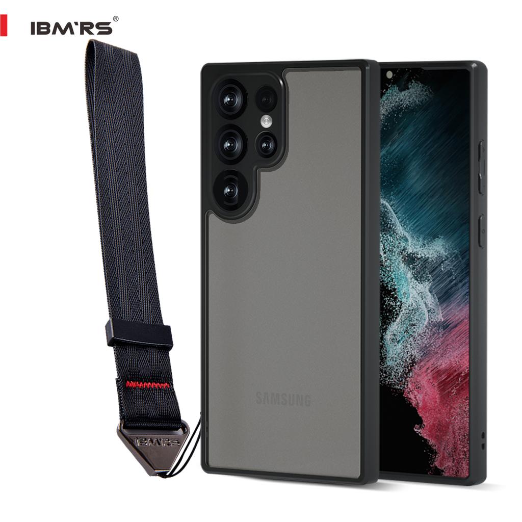 (Comes with wrist strap)IBMRS for Samsung Galaxy S23 Ultra Case, [Military Design]  Camouflage Hard Back Soft edgesTransparent Airbags Phone Case