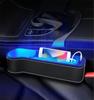 Left Side Seat Crevice Storage Box Dual USB Phone Holder 7 Color Atmosphere Lamp