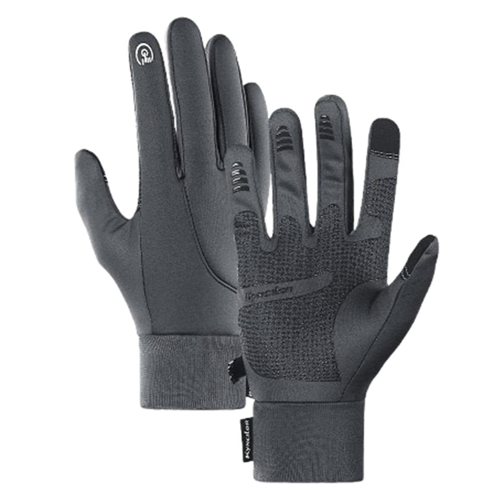 

Нескользящие сенсорные велосипедные перчатки Теплые уличные варежки Подарок Зимние перчатки Бег S серый