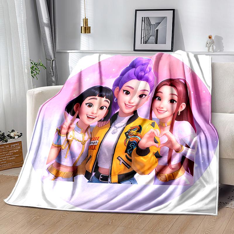 1pc Blanket Kpop Hunter7 Print Design, Lightweight Blanket for Sofa, Bed- Soft &Warm, Gift for All Seasons like Christmas, Halloween