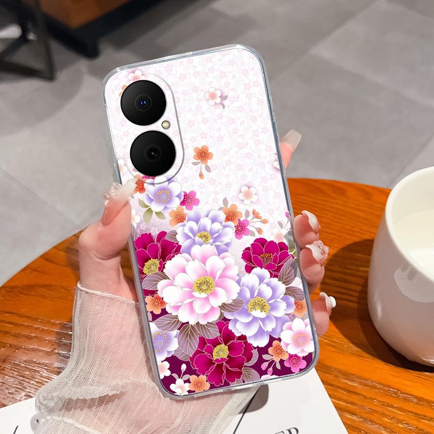 Für Huawei Enjoy 70x 80 Y6 P40 Y5 P50 Y8p Klare Hülle Niedliches Panda-Muster Weich Schlank Silikon Hohe Qualität Anti-Rutsch Langlebige Hülle Für Huawei Rückseitenabdeckungen