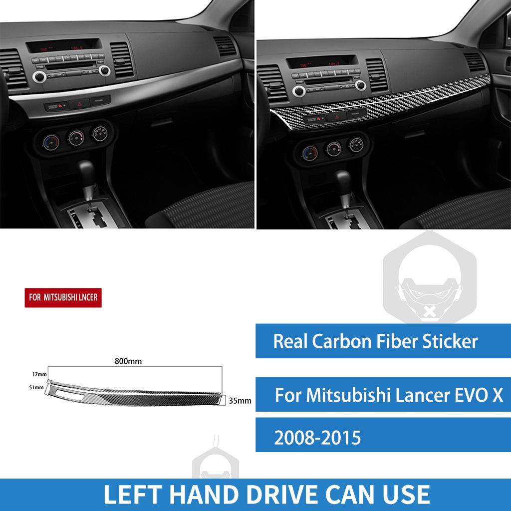 For Mitsubishi Lancer Evolution EVO X 2008-2015 Center Full Set Suit Cover Real Carbon Fiber Sticker Car Interior Accessories