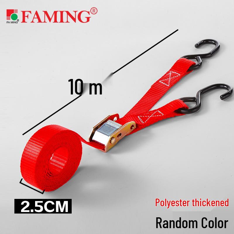 Thickened Webbing Double Hook Quick Binding Strap for Motorcycles & Trolleys