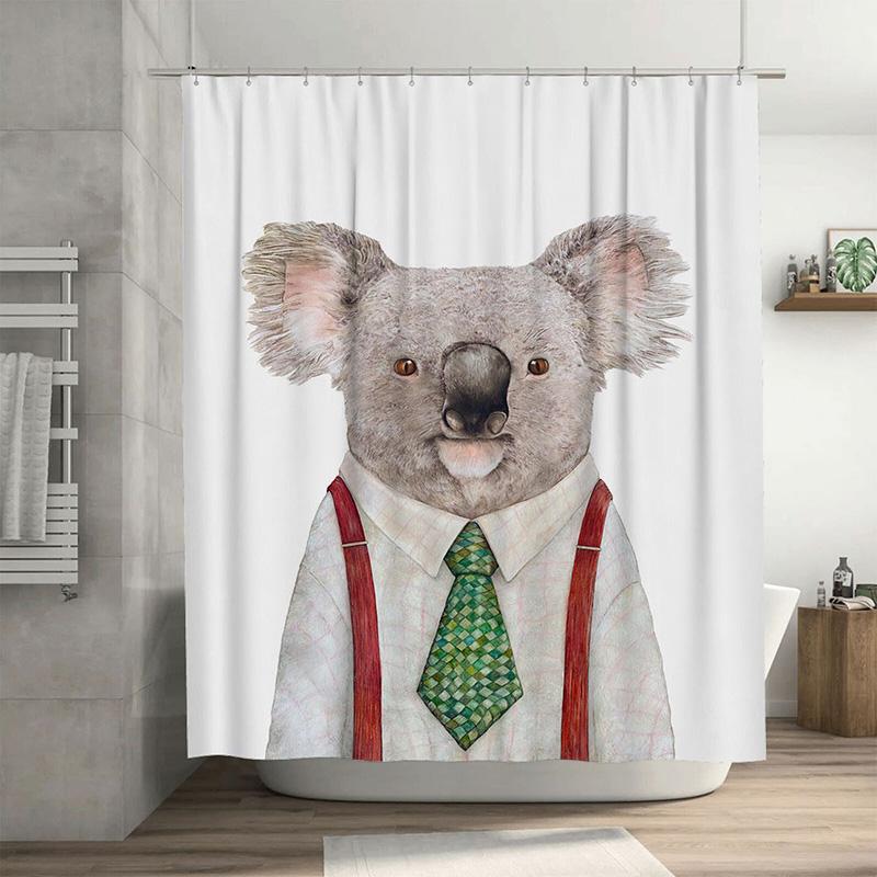 

Animal Shower Curtain Koala Bath Mat Cute Animal Print Cartoon Kids Decorative Bathroom Set Waterproof Fabric Printing Unisex Gi W60H190(CM)-1 Pcs