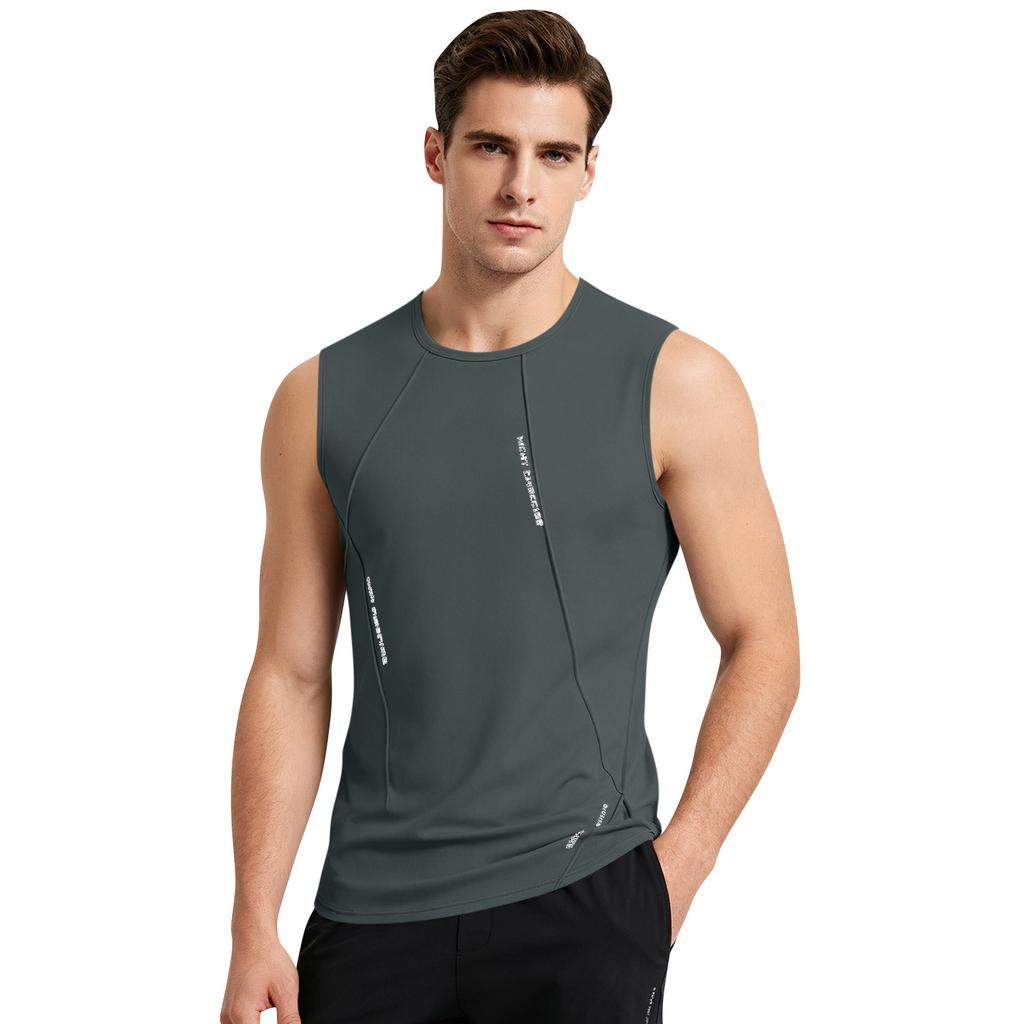 Men Sleeveless Athletic Tank Top Quick Dry Workout Shirt Lightweight Fitness Running Gym Training Sleeveless Tee Breathable Performance