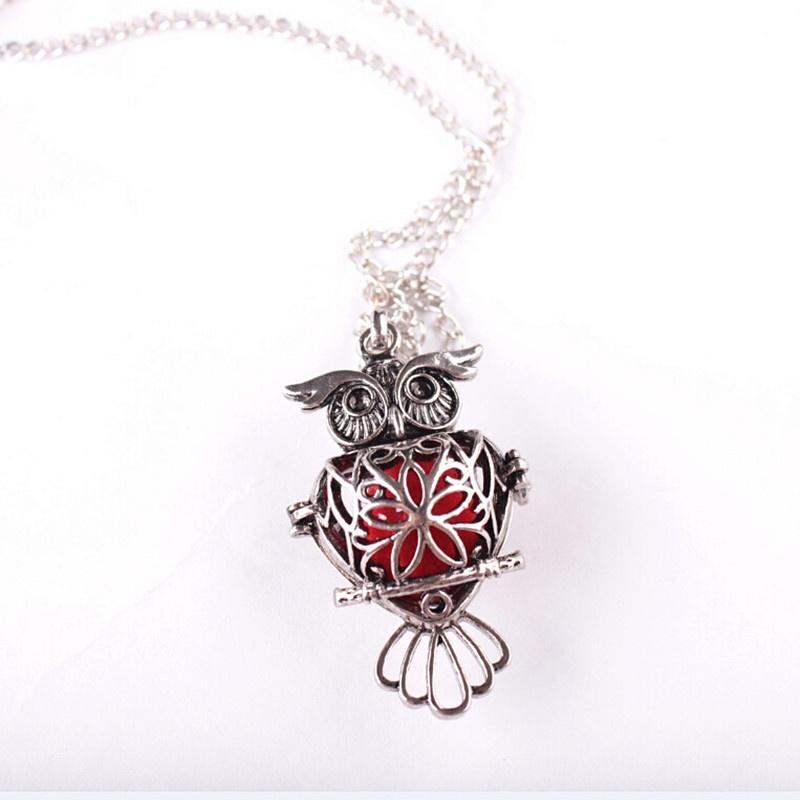 Fashion Owl Pendant Long Chain Locket Necklace Fragrance Essential Oil Diffuser Fashion Owl Pendant Long Chain Locket Necklace Fragrance Essential Oil Diffuser
