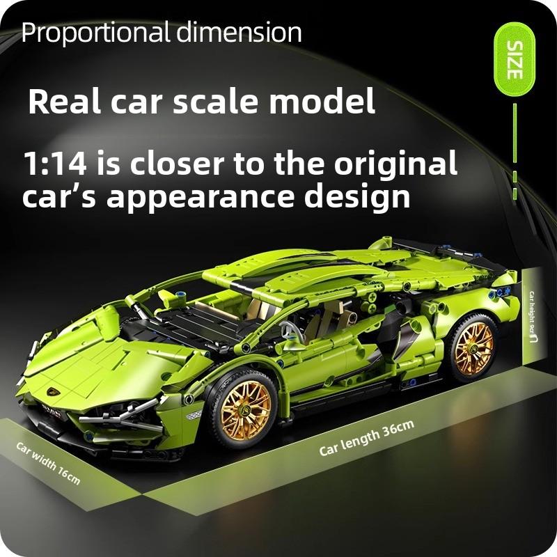 

Маленький Зеленый Бык 1:14 Умный строительный блок, совместимый с Lego, серия гонок на двойной скорости, Panamera Formula