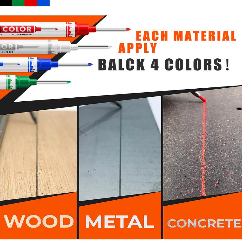 1/4Pcs Long Head Deep Hole Marker Pen Woodworking Decoration Permanent Marker Pen Waterproof Metal Perforating Pen