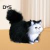 Simulační kočičí ozdoba Realistická plyšová hračka pro kočky Umělá kožešinová zvířátka Model chlupaté kočičí panenky Dárek pro děti pro milovníky koček